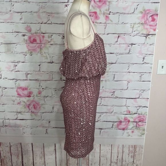 Vince camuto pink Sequin Blouson Sheath Dress - Picture 9 of 15